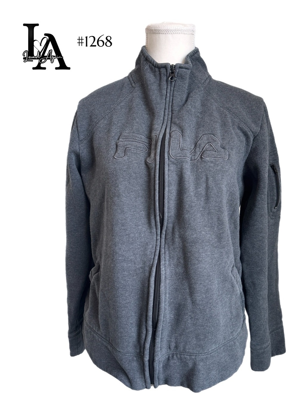 FILA Men's Dark Gray Lightweight Full-Zip Jacket